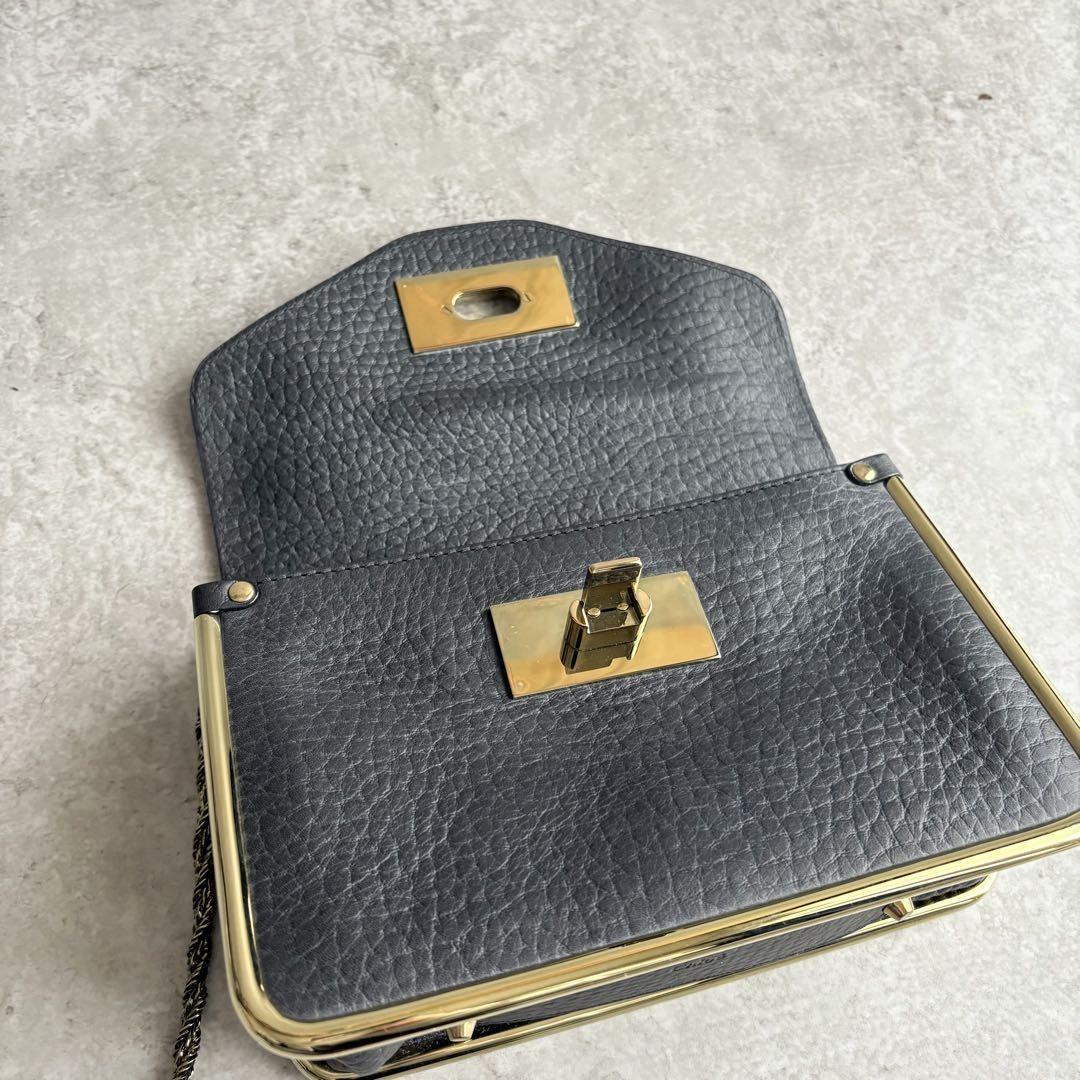 Chloe Shoulder Bag Purse Chain Leather Black Authentic