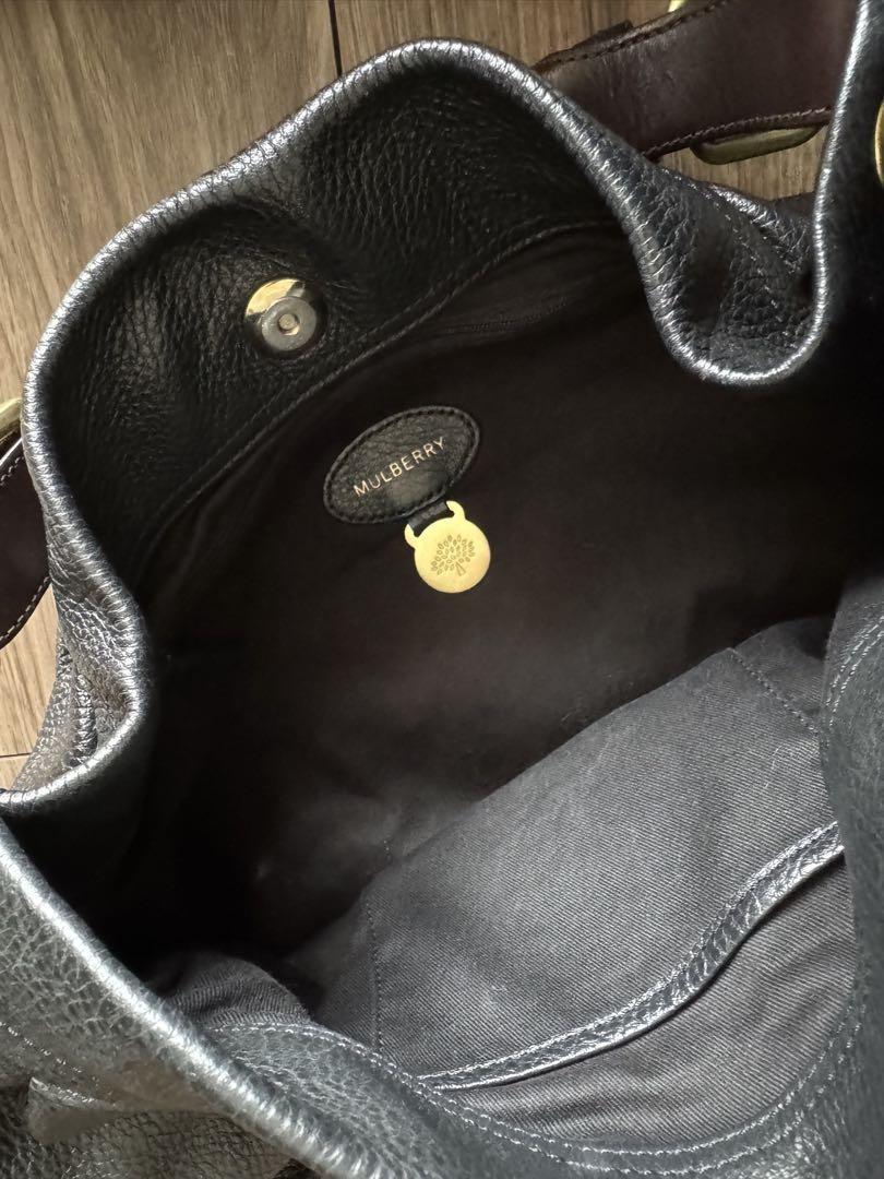MULBERRY Hand Shoulder Bag Tote Purse Leather Black Authentic