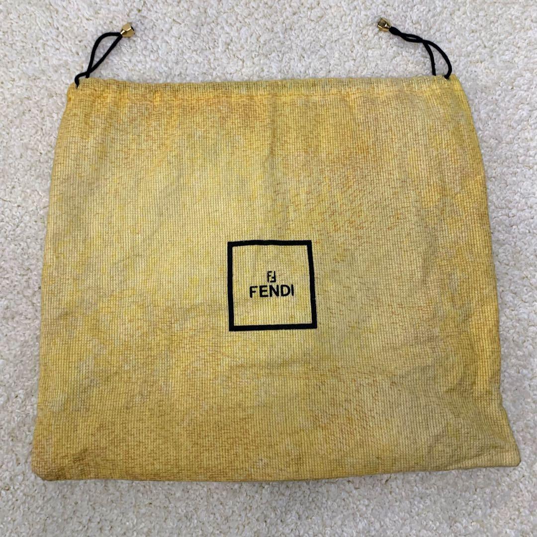 FENDI Hand Shoulder Bag Tote Purse 2way FF Pecan Stripe Authentic