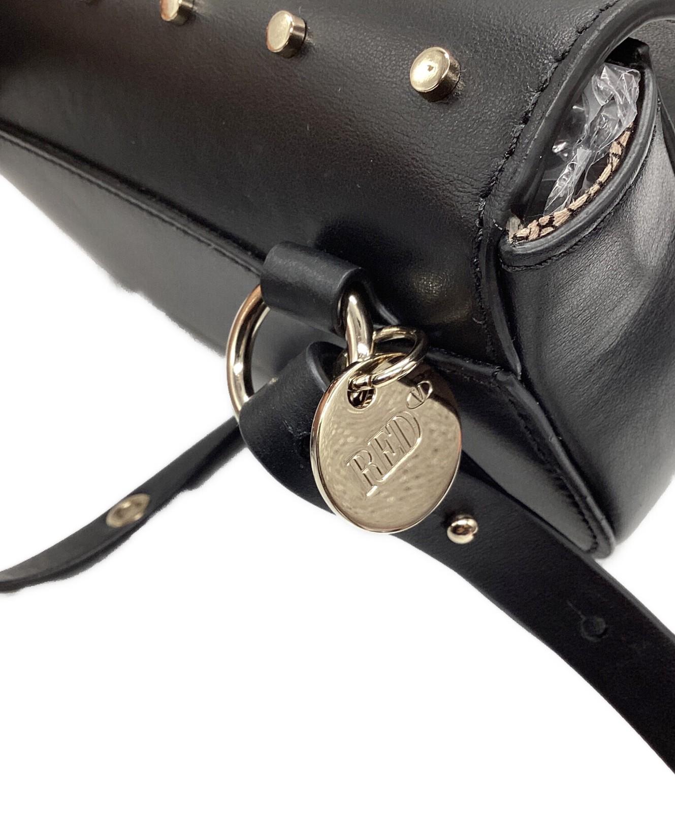 RED VALENTINO Shoulder Bag Purse Leather Black Authentic