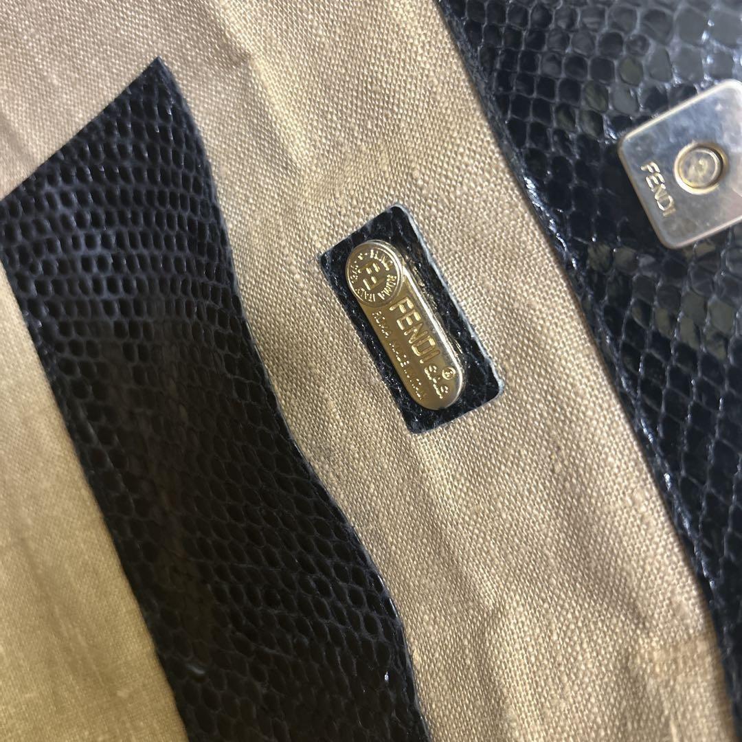 FENDI handbag Tote Purse light Brown flower embroidery Authentic Women's Used