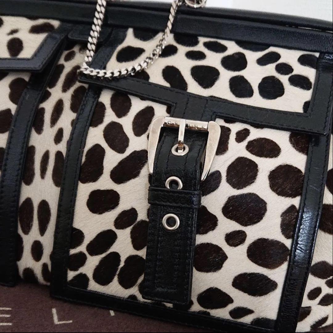 CELINE Hand Bag Tote Purse Dalmatian Authentic