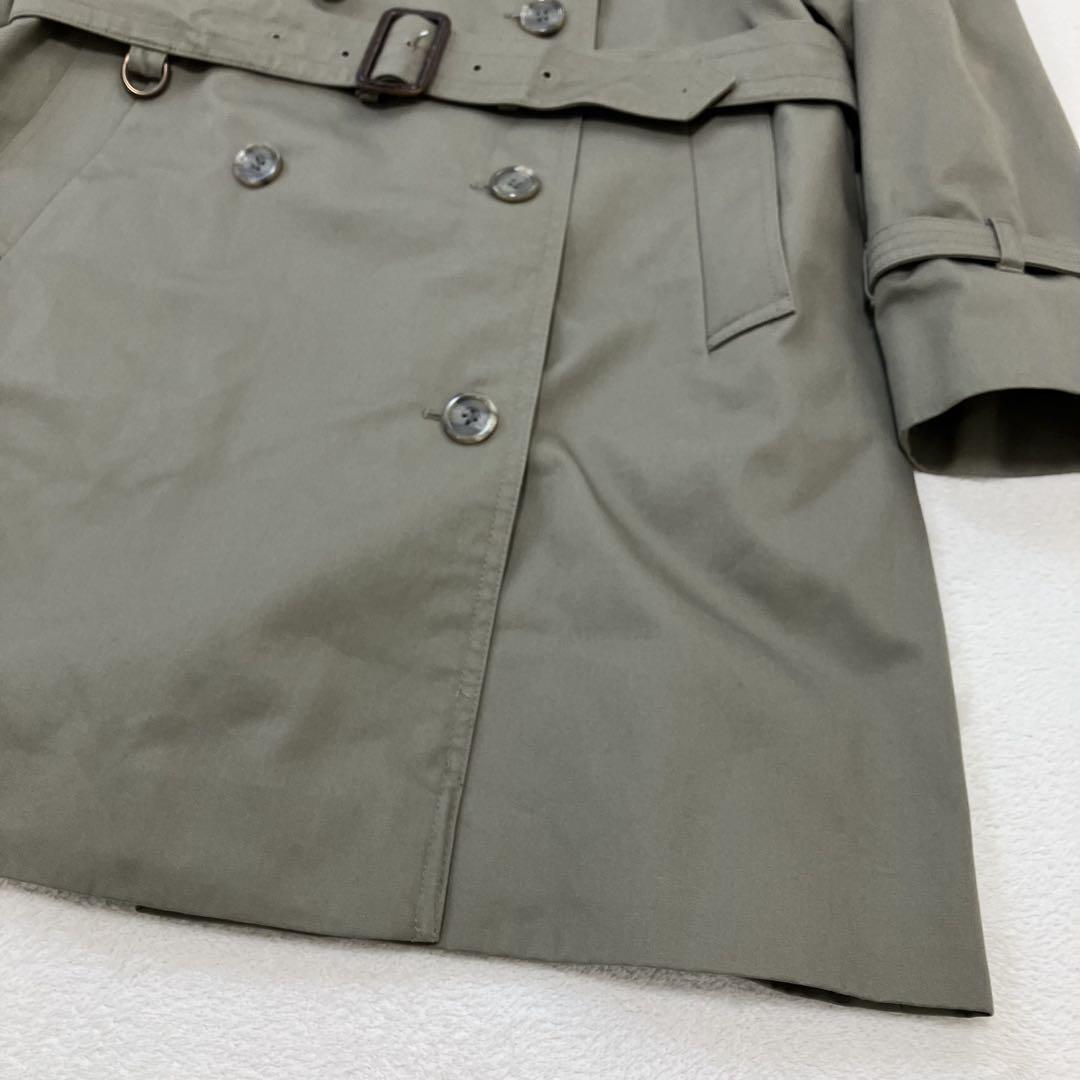 Aquascutum Trench Coat Club Check Asian fit M US size S Khaki Authentic