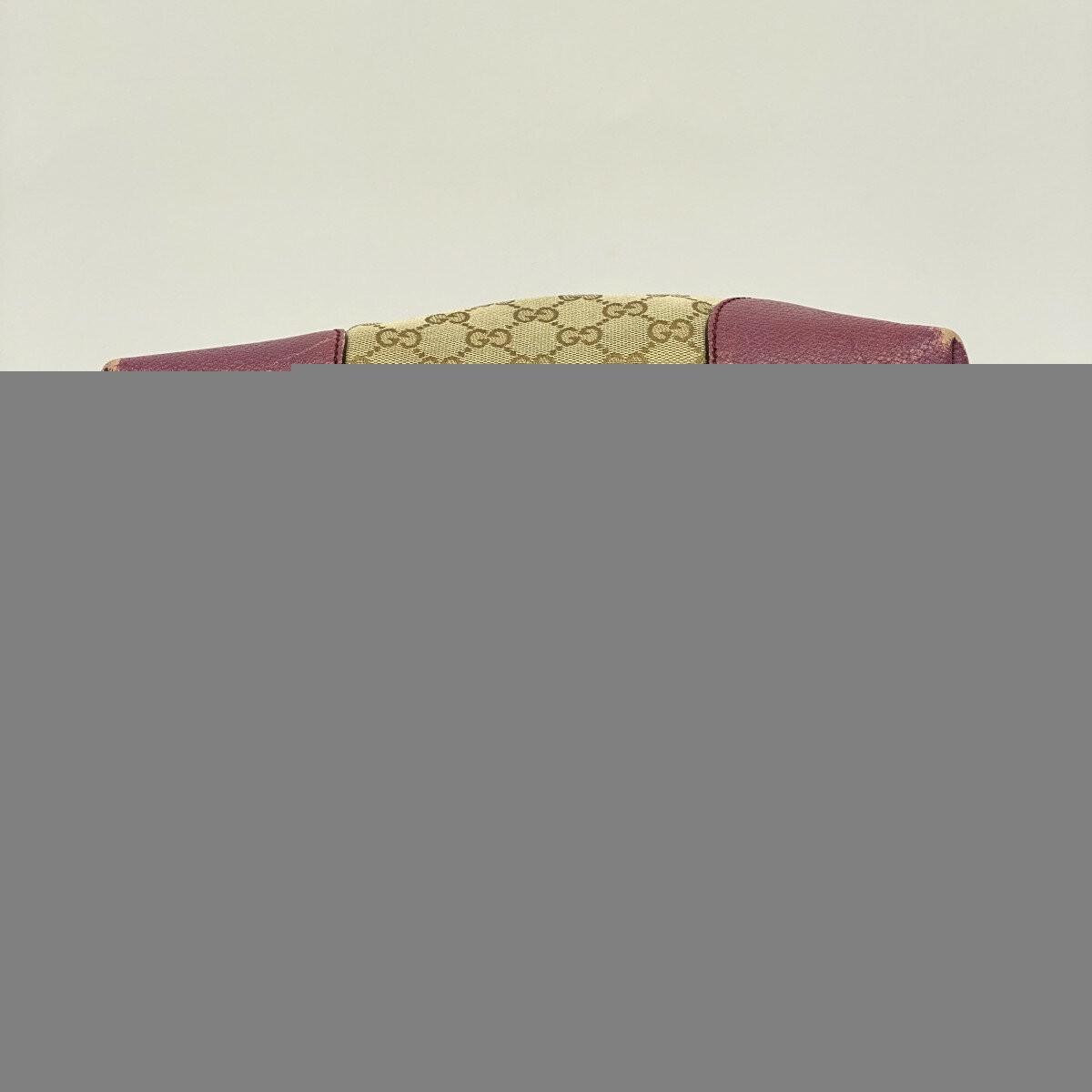 GUCCI Hand Bag Tote Purse GG Canvas Brown Pink Authentic