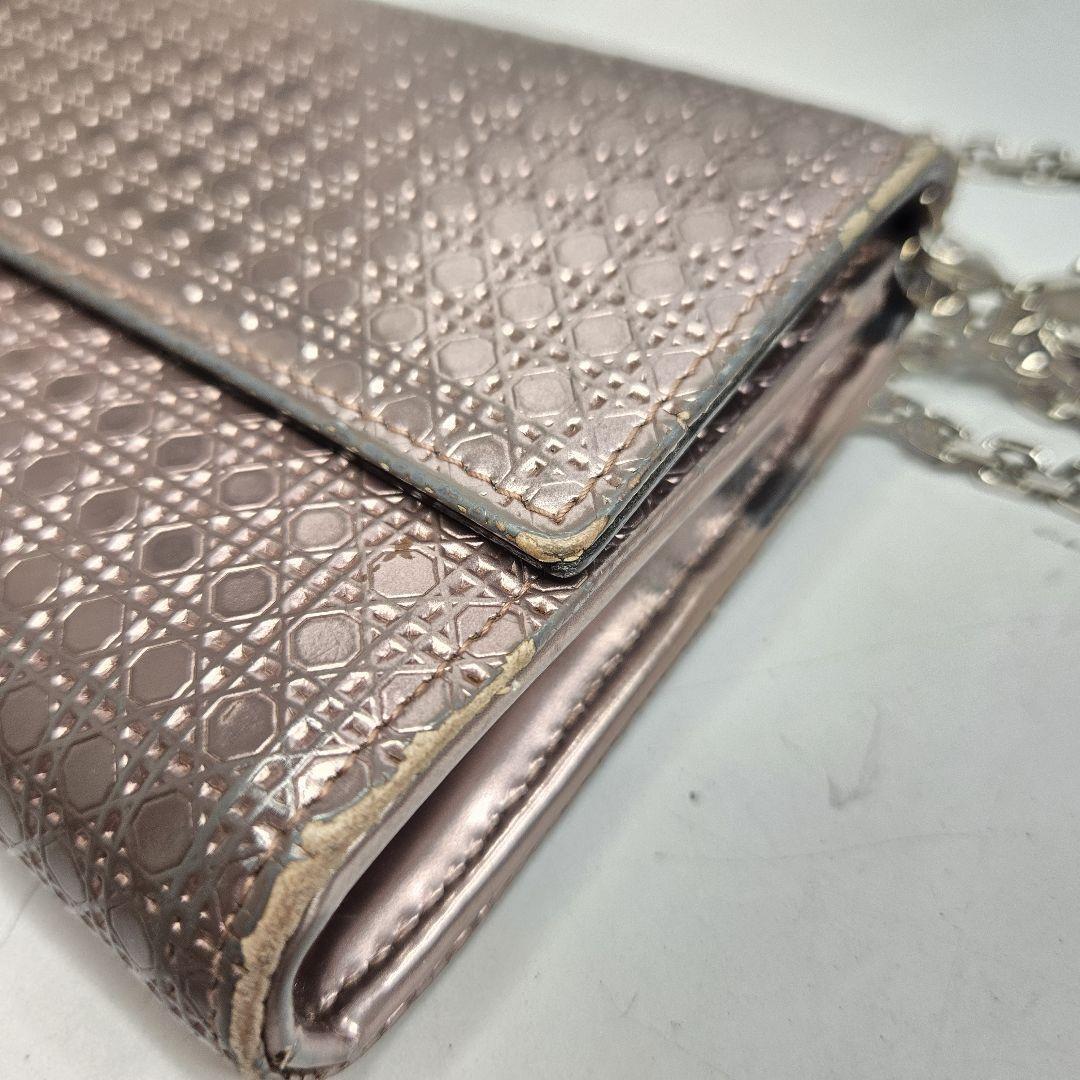 Christian Dior Shoulder Clutch Bag Second Bag Chain Cannage Authentic