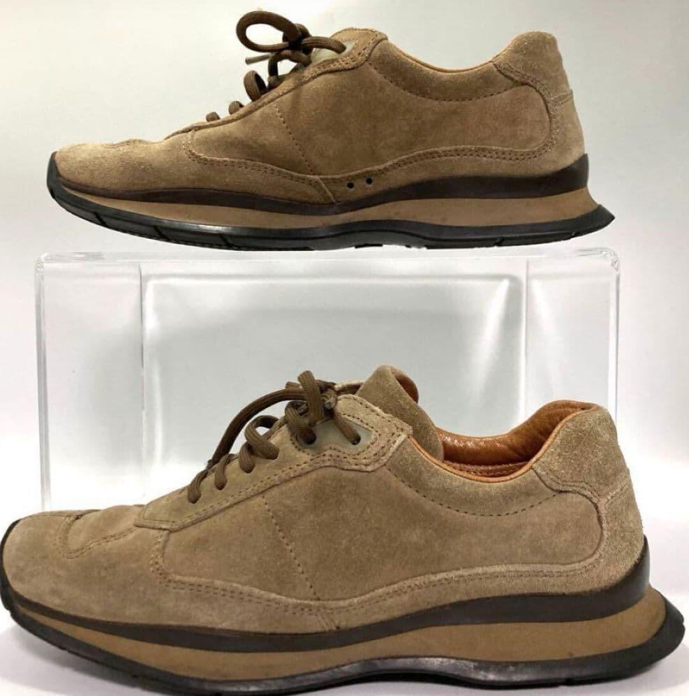 PRADA Sneakers Shoes Low-Cut EU 36.5 US 6.5 Suede Beige Authentic