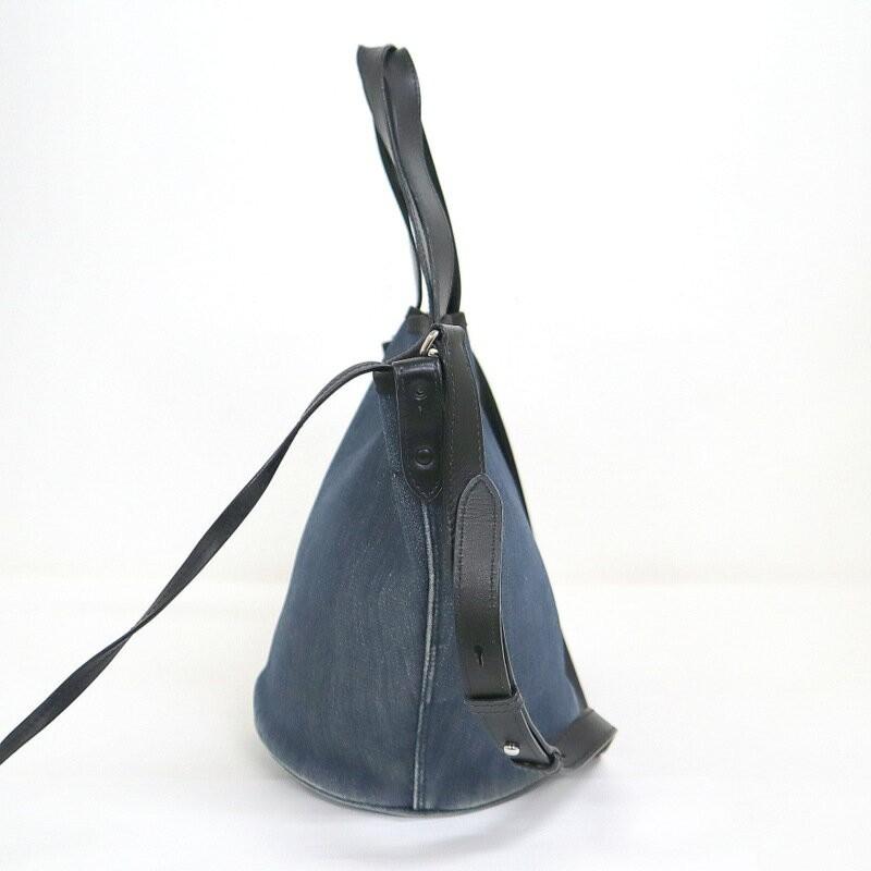 PRADA Hand Shoulder Bag Tote Purse 2way Denim Navy Authentic