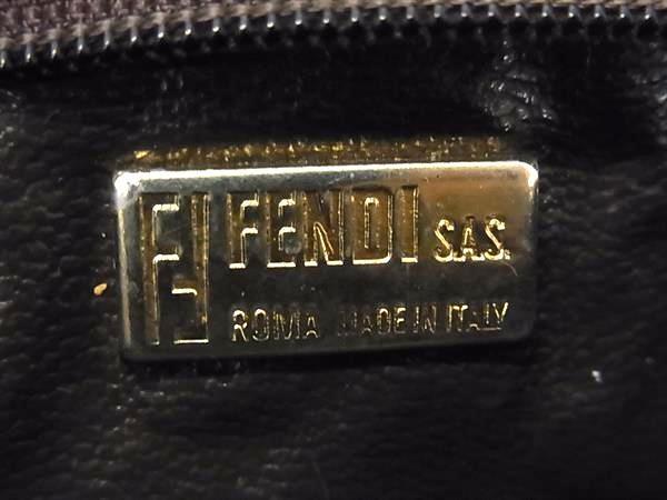 FENDI Clutch Bag Second Bag FF Zucca Coated Canvas Brown Authentic