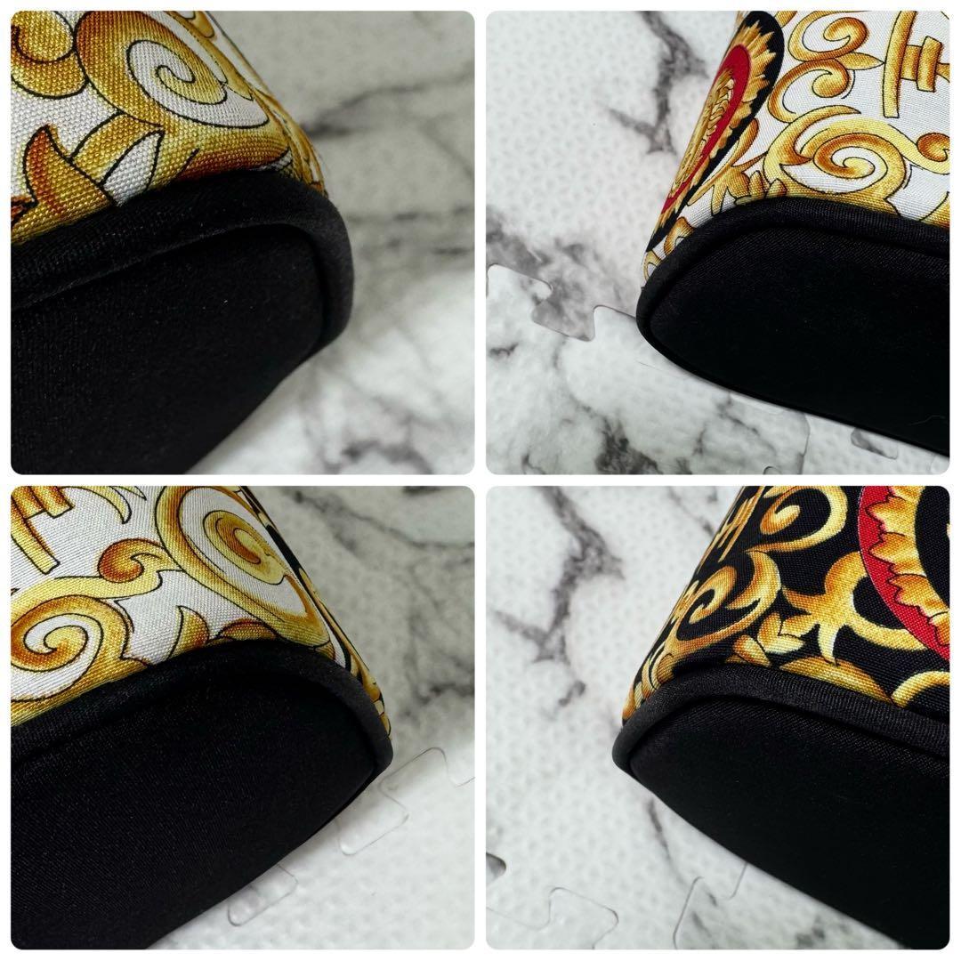 VERSACE Accessory Hand Pouch Medusa Fabric Canvas Nylon PVC Leather Multicolor