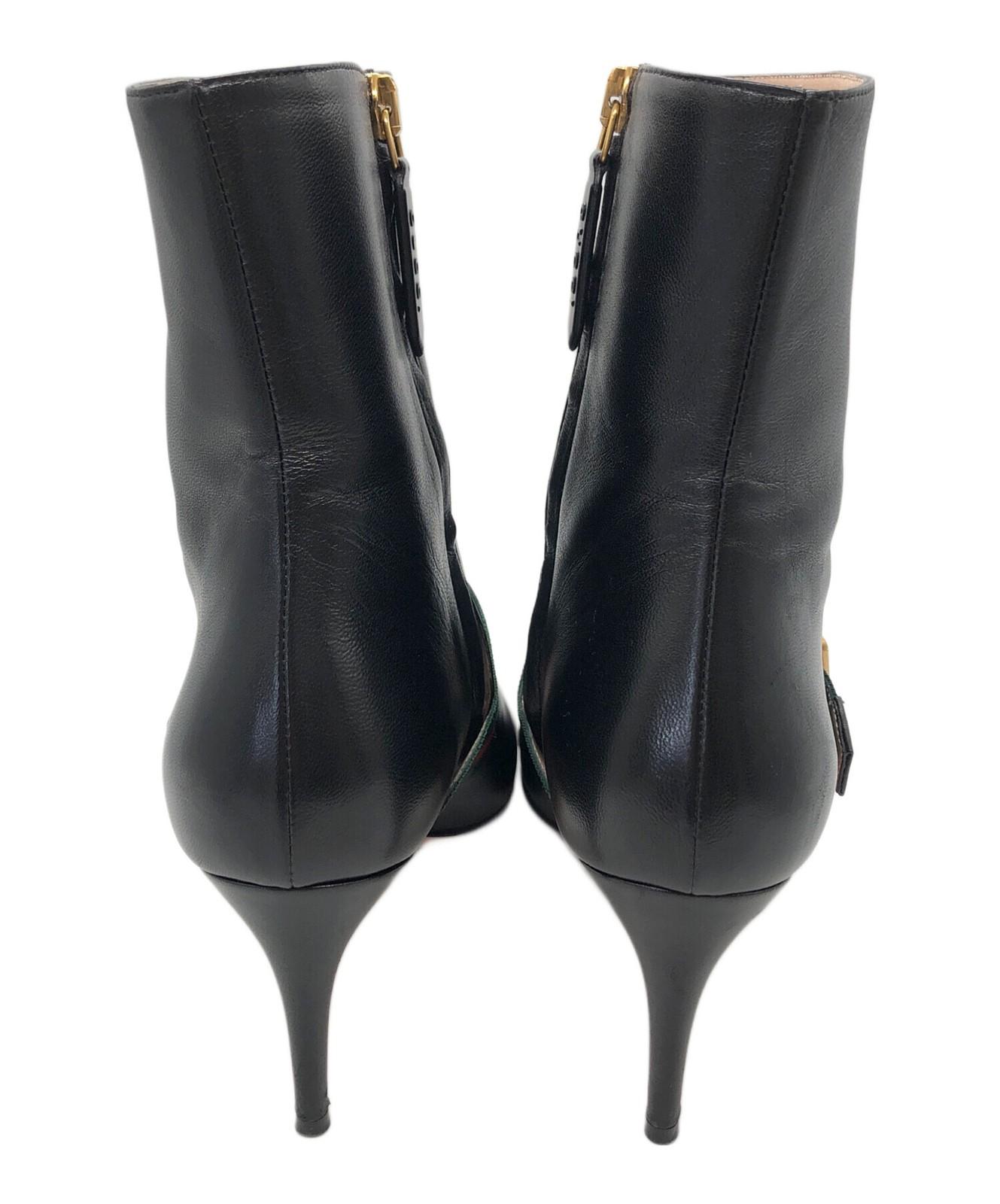 GUCCI Boots Shoes Sherry Line EU 37 US 7 Black Authentic