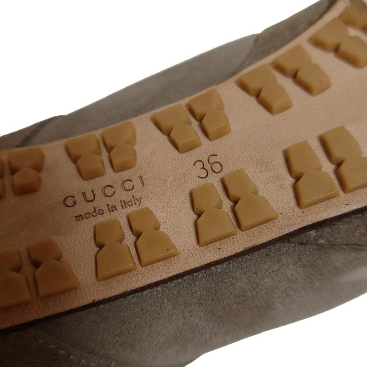 GUCCI Short Boots Shoes EU 36 US 6 Mouton Gray Beige Authentic