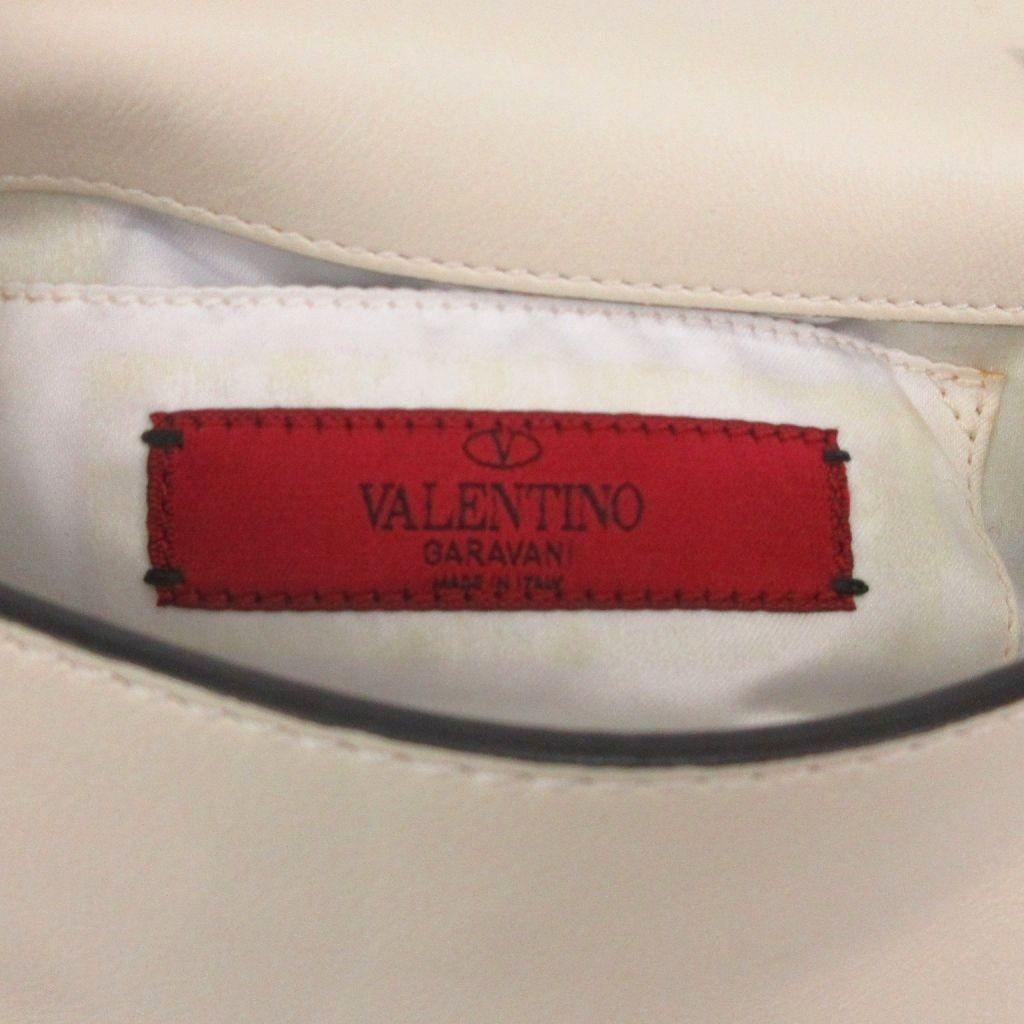 Valentino Garavani Shoulder Bag Purse Rockstuds Leather Off White Authentic