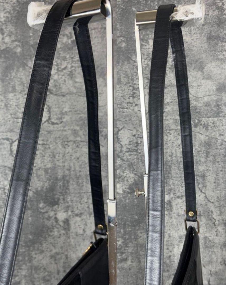 Christian Dior Shoulder Bag Purse Logo Suede Leather Black Authentic