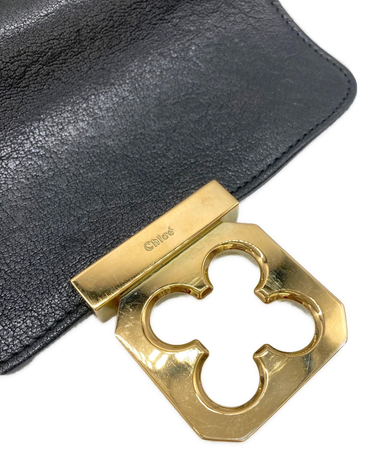 Chloe Shoulder Bag Purse Chain Elsie Leather Black Authentic