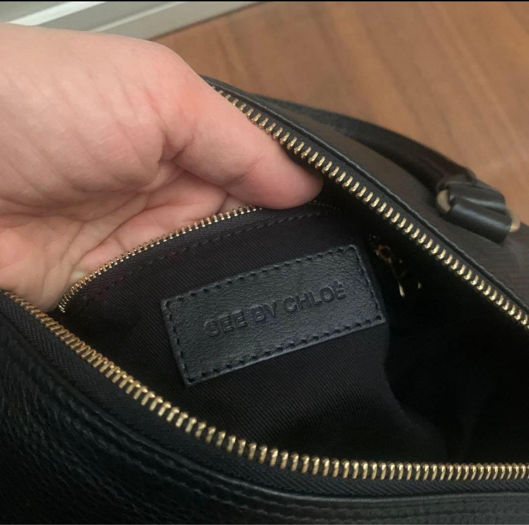 Chloe Hand Shoulder Bag Tote Purse Leather Black Authentic