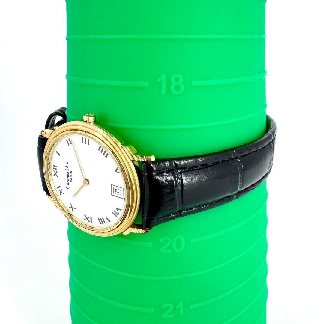 Christian Dior Quartz Watch Wristwatch Logo White Gold Women's Authentic