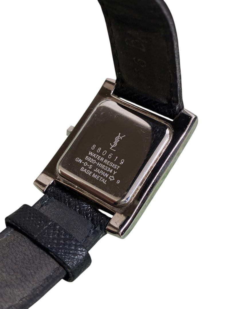 Saint Laurent Quartz Watch Wristwatch Logo Black Women's Authentic