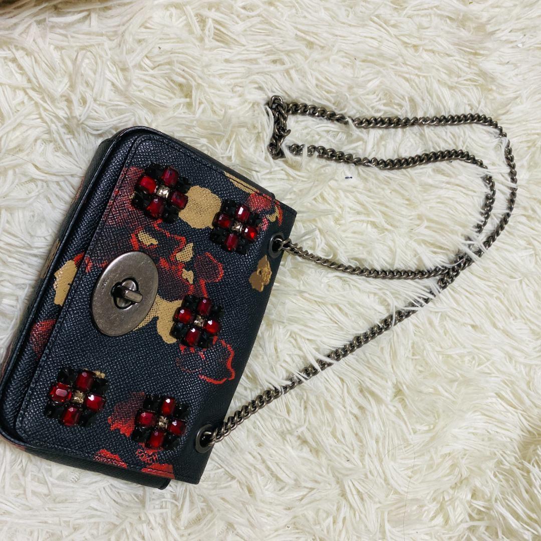 COACH Shoulder Bag Purse Turn Lock 52473 PVC Black Authentic