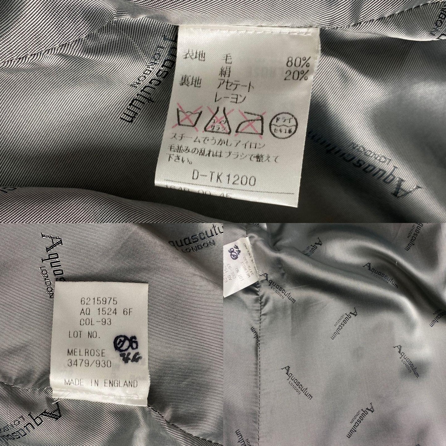 Aquascutum Long Coat Asian fit L US size M Gray Authentic