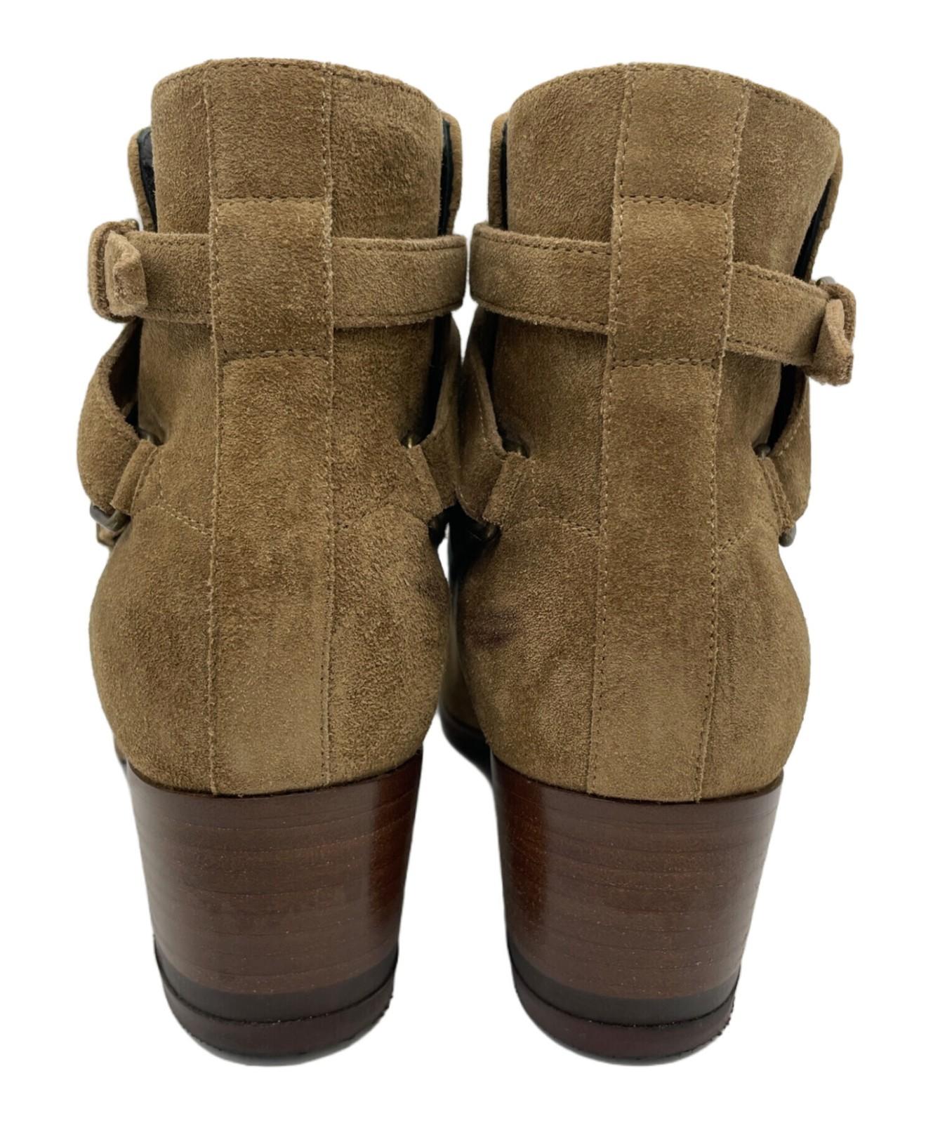 Saint Laurent Paris Short Boots Shoes EU 38.5 US 8.5 Suede Brown Authentic