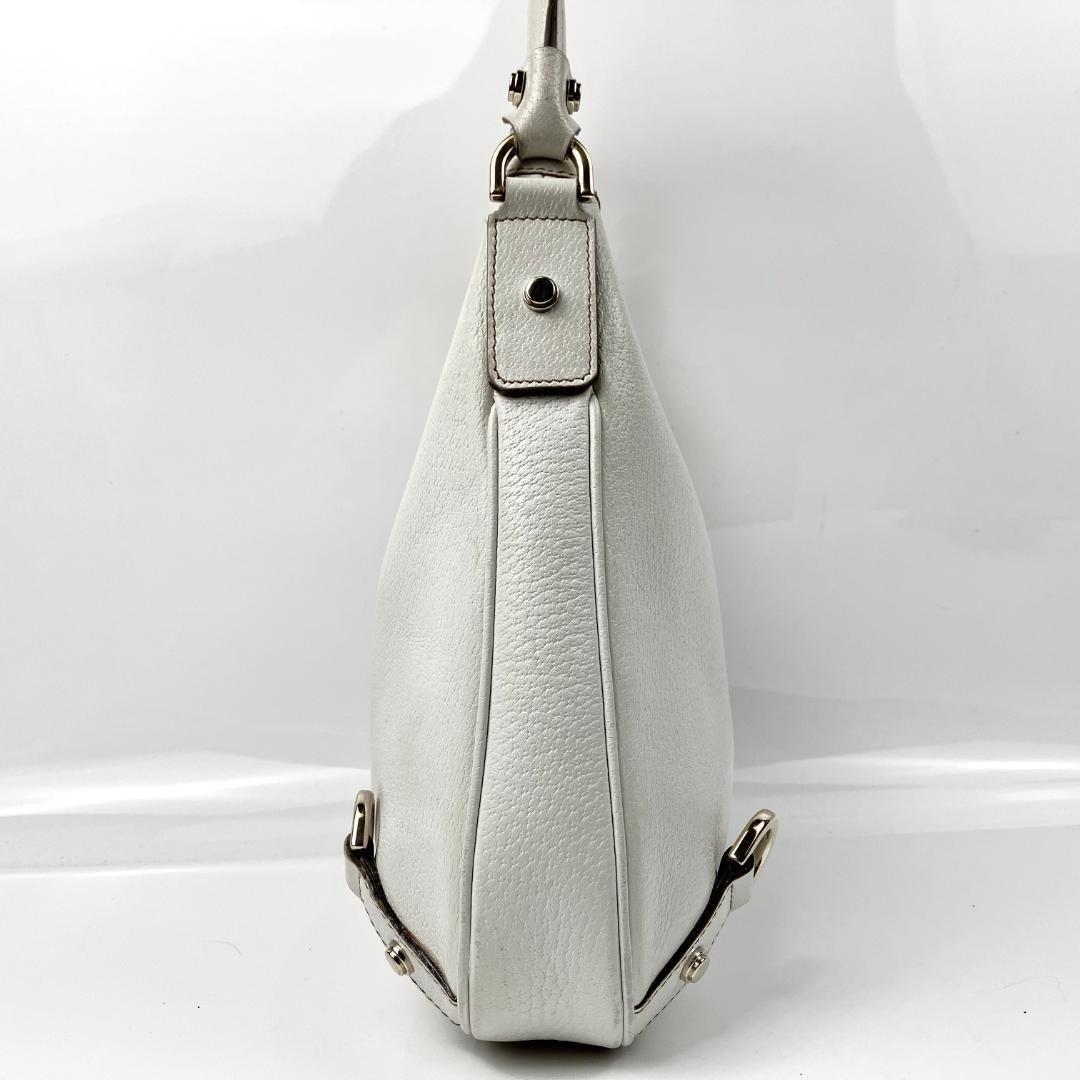 GUCCI Shoulder Bag Purse Leather White Authentic