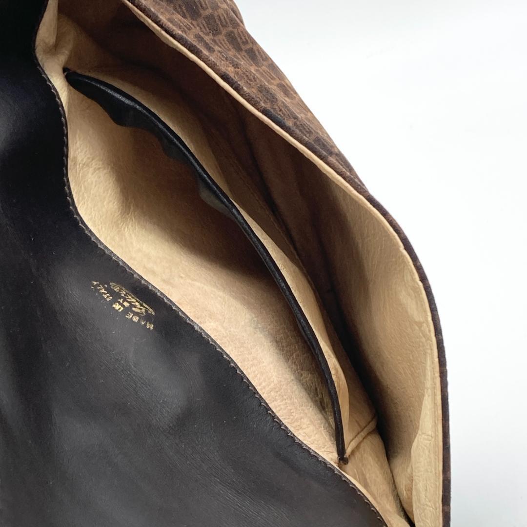 GUCCI Clutch Bag Second Bag GG Leather Brown Authentic