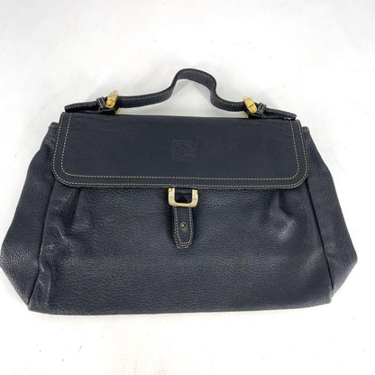 LOEWE Shoulder Bag Purse Anagram Leather Black Authentic