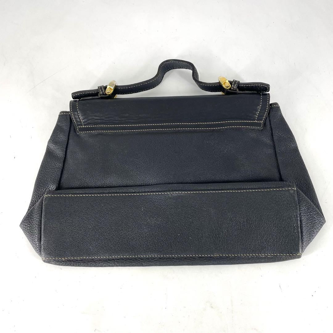 LOEWE Shoulder Bag Purse Anagram Leather Black Authentic