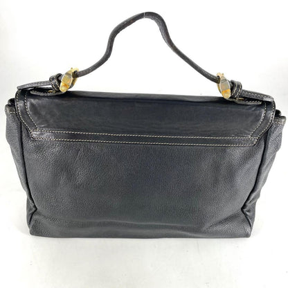 LOEWE Shoulder Bag Purse Anagram Leather Black Authentic