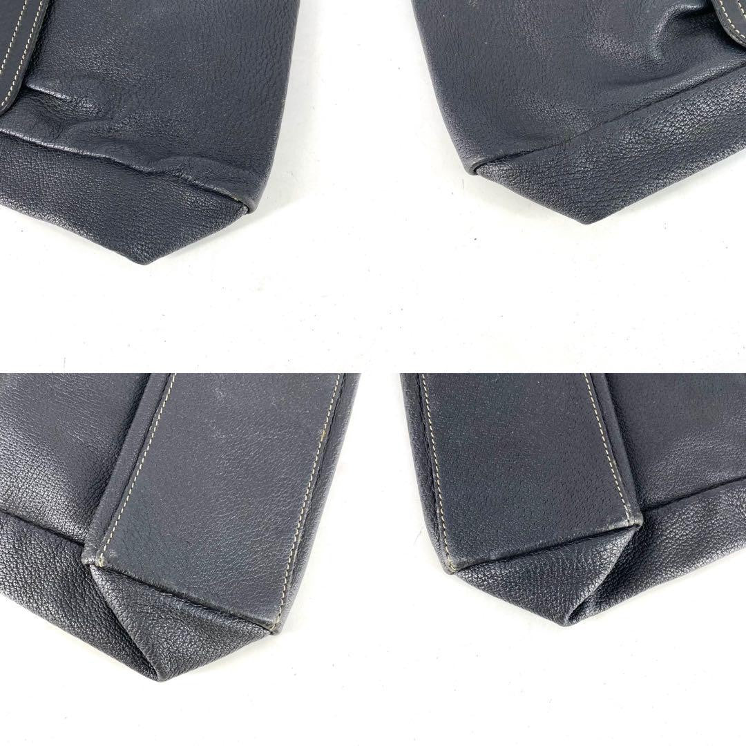 LOEWE Shoulder Bag Purse Anagram Leather Black Authentic