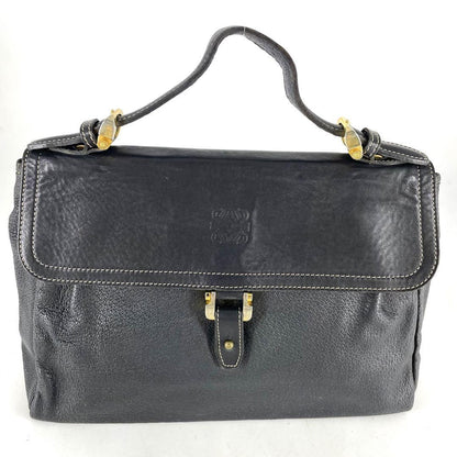 LOEWE Shoulder Bag Purse Anagram Leather Black Authentic