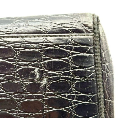 Salvatore Ferragamo Hand Bag Tote Purse Leather Black Authentic
