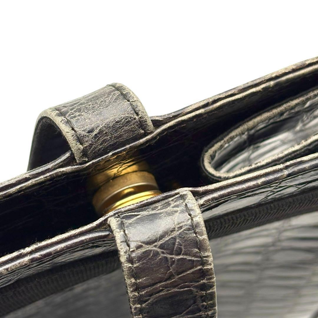 Salvatore Ferragamo Hand Bag Tote Purse Leather Black Authentic