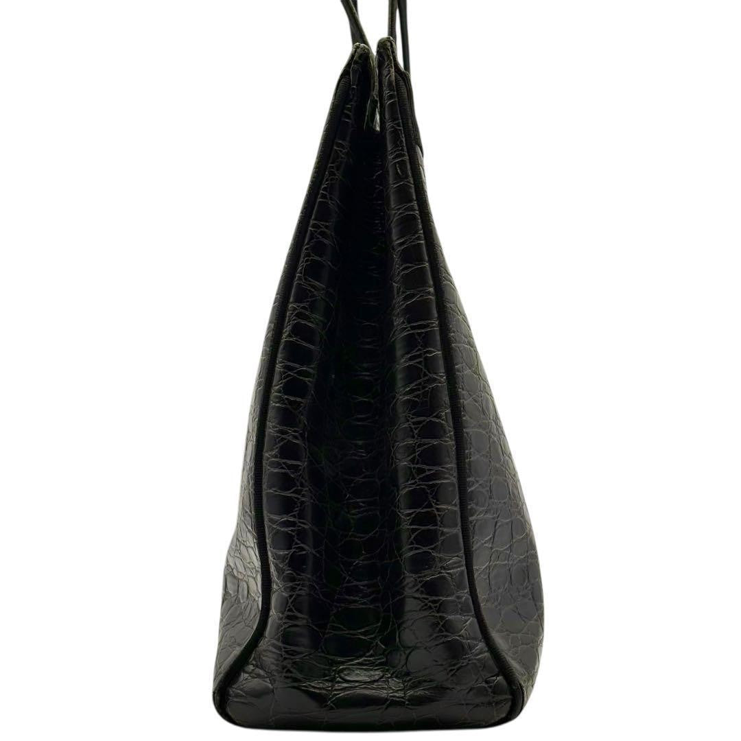 Salvatore Ferragamo Hand Bag Tote Purse Leather Black Authentic
