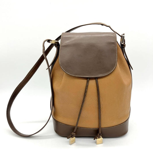 LOEWE Shoulder Bag Purse Anagram Leather Brown Authentic