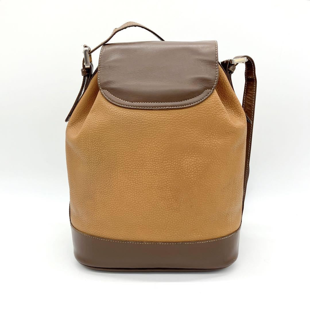 LOEWE Shoulder Bag Purse Anagram Leather Brown Authentic