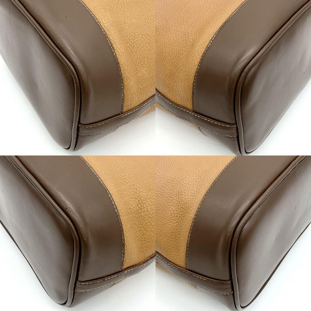 LOEWE Shoulder Bag Purse Anagram Leather Brown Authentic