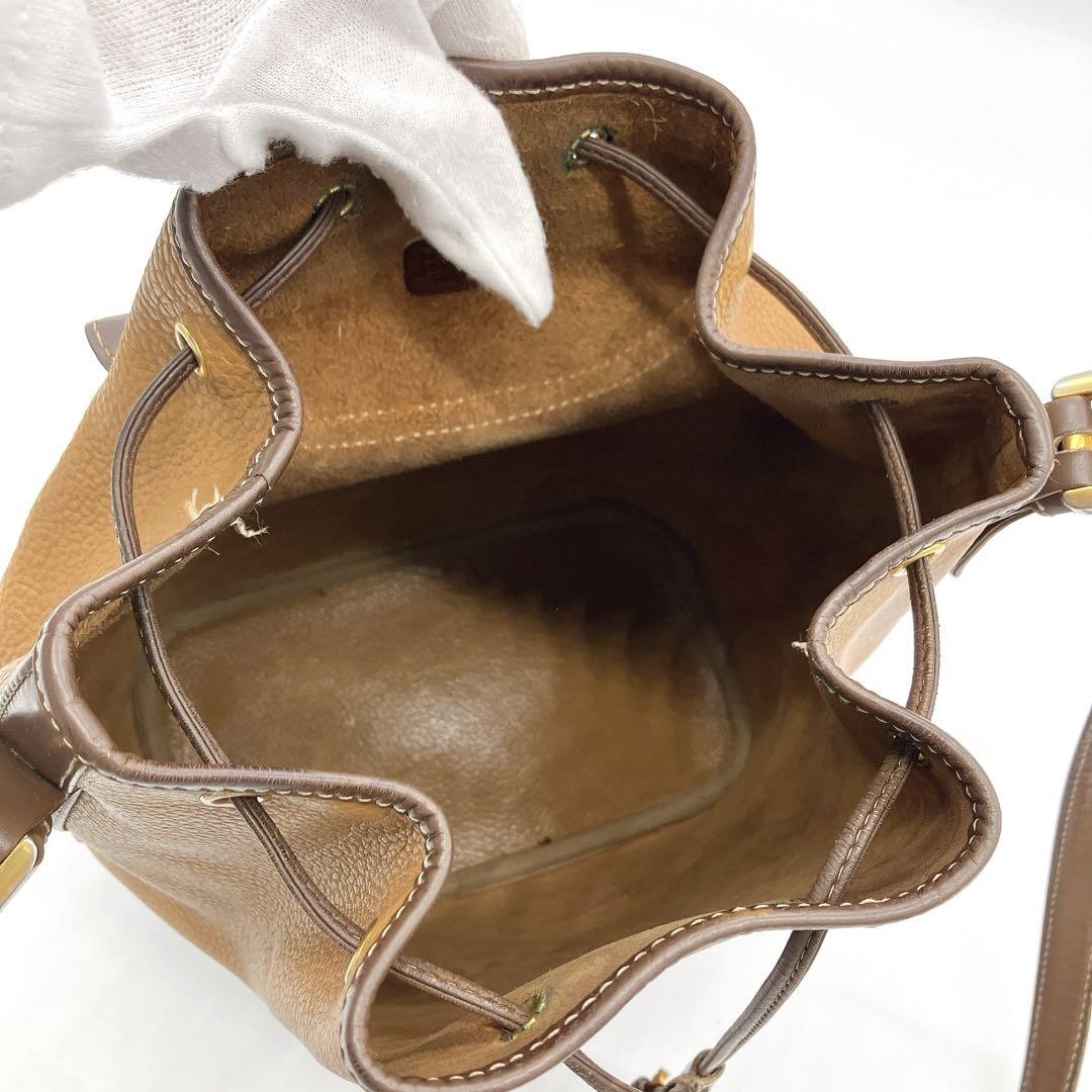 LOEWE Shoulder Bag Purse Anagram Leather Brown Authentic