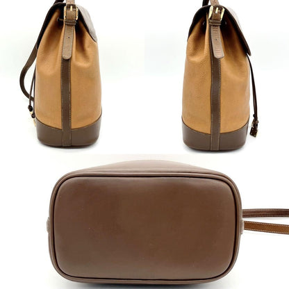 LOEWE Shoulder Bag Purse Anagram Leather Brown Authentic