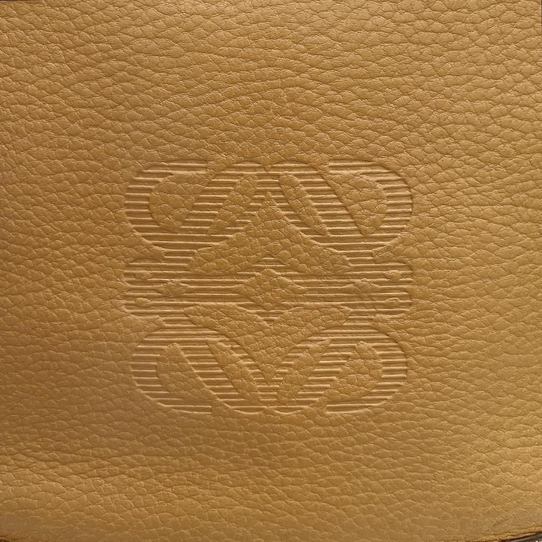 LOEWE Shoulder Bag Purse Anagram Leather Brown Authentic
