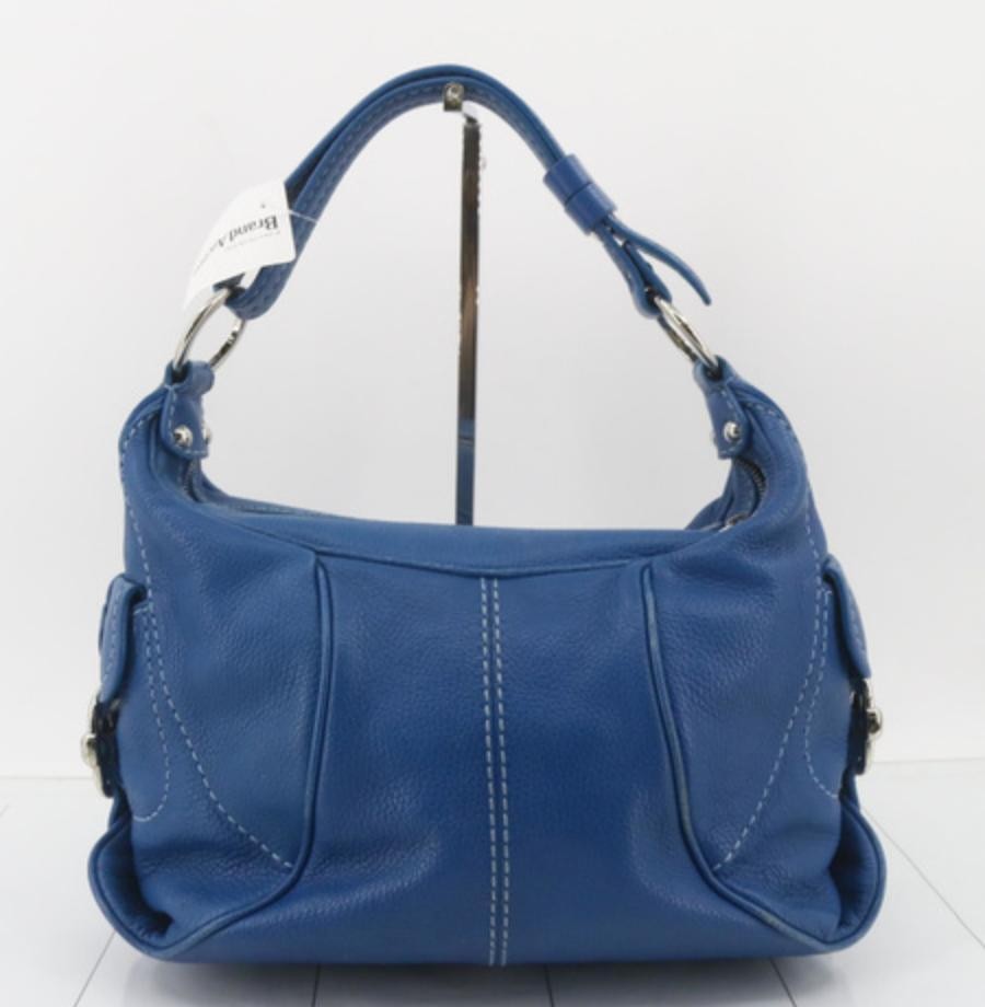 TOD'S Hand Bag Tote Purse Blue Authentic