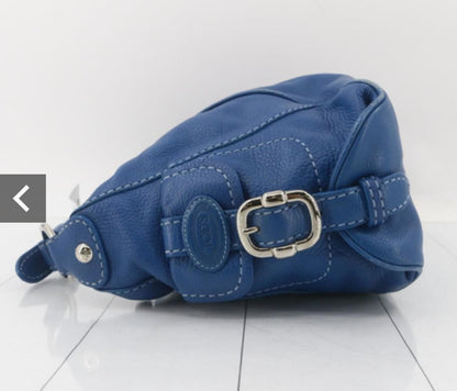 TOD'S Hand Bag Tote Purse Blue Authentic