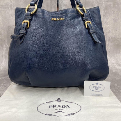 PRADA Hand Shoulder Bag Tote Purse 2way Leather Authentic