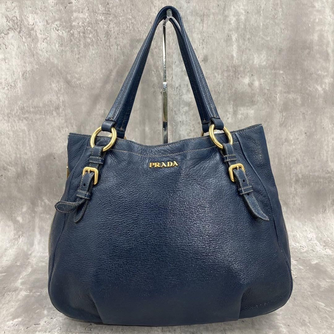 PRADA Hand Shoulder Bag Tote Purse 2way Leather Authentic
