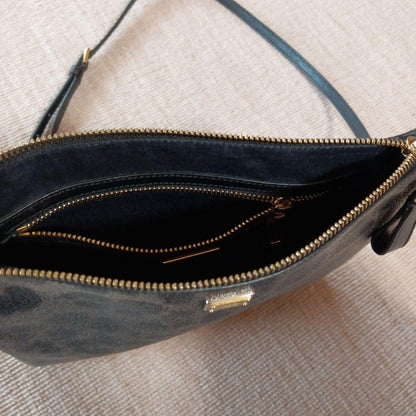 Dolce & Gabbana Shoulder Bag Purse Leopard Canvas Leather Authentic