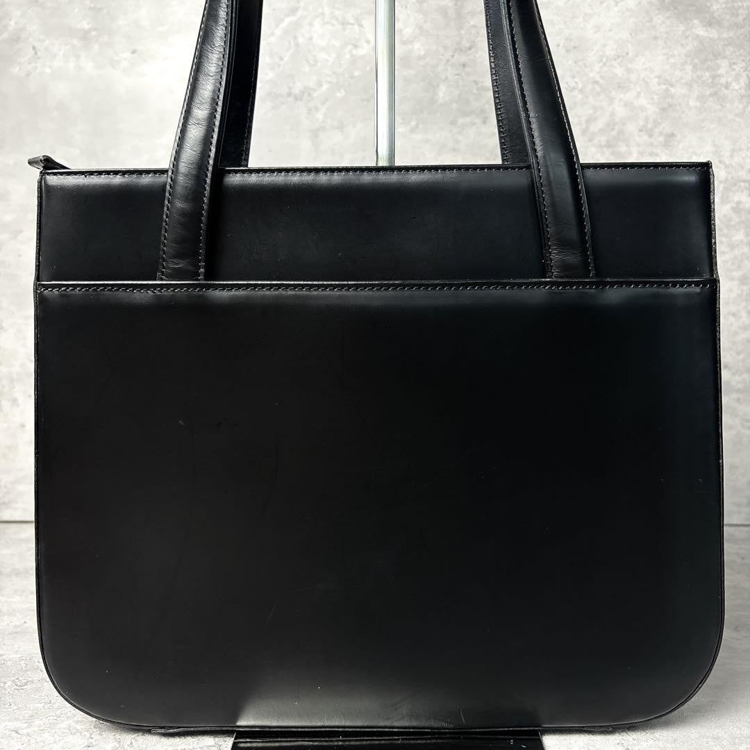 BURBERRY Hand Bag Tote Purse Nova Check Leather Black Authentic