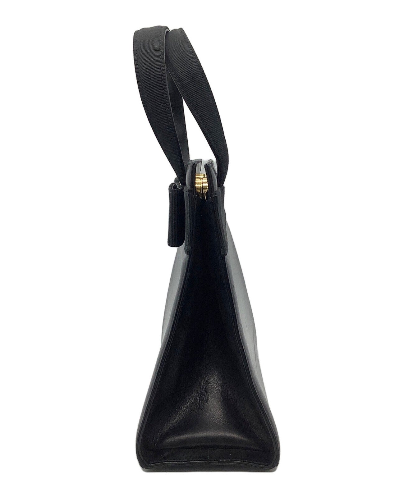 Salvatore Ferragamo Hand Bag Tote Purse Vara Leather Black Authentic
