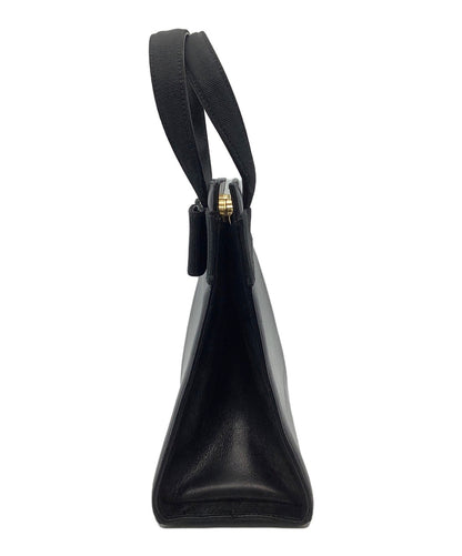 Salvatore Ferragamo Hand Bag Tote Purse Vara Leather Black Authentic