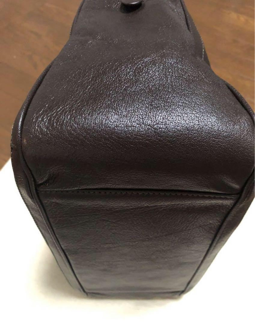 Salvatore Ferragamo Hand Bag Tote Purse Gancini Leather Black Authentic