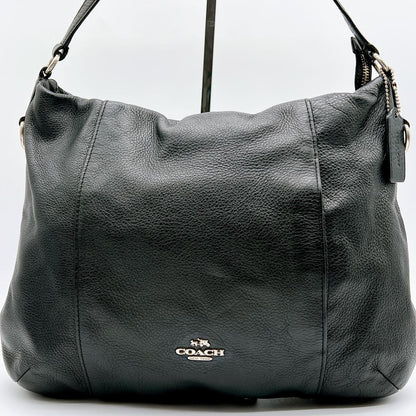 COACH Hand Shoulder Bag Tote Purse 2way Leather Black Authentic